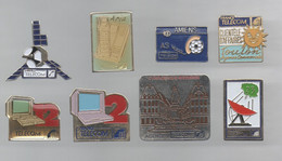 PINS PIN'S  480  FRANCE TELECOM AMIENS CHARLEVILLE MEZIERES TOULON ARIA SATELLITE  LOT 8 PINS - Airships