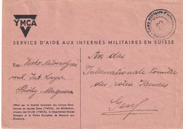 SUISSE  1939-1945 LETTRE YMCA CAMP INTERNEMENT BIOLEY-MAGNOUX VIERGE  AU DOS - Lettres & Documents