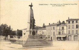Crest * La Place Du Village Et Monument Aux Morts * épicerie BOUVAT * Café Restaurant DURIER - Crest
