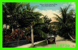 WEST PALM BEACH, FLORIDA - DATURA STREET, LOOKING WEST - ANIMATED OLD CAR & PEOPLES - PUB. BY The  H & W.B. DREW - - West Palm Beach