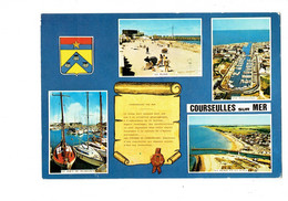 Cpm - 14 - Courseulles-sur-Mer - Multivues Parchemin Blason Coquille - Courseulles-sur-Mer