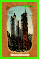 NEW YORK CITY, NY - ST PAUL'S CHAPEL - TRAVEL IN 1910 - 3/4 BACK - - Chiese