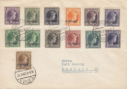 Luxembourg LUXEMBOURG-VILLE 1940 Cover Brief HAMBURG Germany 13 Dienst 'Officiel' Values Franking - 1940-1944 Duitse Bezetting