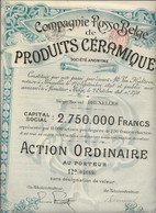 COMPAGNIE RUSSO-BELGE PRODUITS CERAMIQUES -ACTION ORDINAIRE - ANNEE 1898 - Industrie