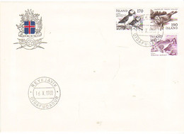 Iceland Island 1980 Native Animals: Redfish, Puffin, Seal, Mi 558-560 FDC - Briefe U. Dokumente