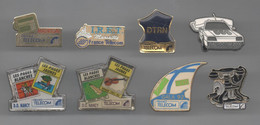 PINS PIN'S  496  FRANCE TELECOM MARSEILLE NANCY VOILE AUTO MADRIGAL DTRN   LOT 8 PINS - Airships