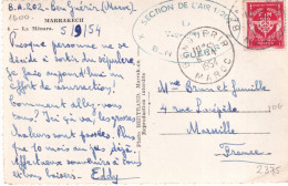 1954 - BASE AERIENNE 202  Au MAROC ! - CARTE FM De BEN GUERIR => MARSEILLE - Storia Postale