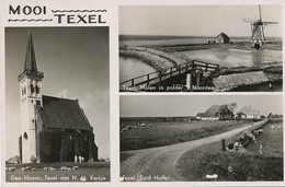 Real Photo Mooi Texel Molen Church Wind Mill Moulin à Vent - Texel