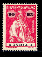 ! ! Portuguese India - 1914 Ceres 10 R (Enamel Paper) - Af. 263e - MH - Portugees-Indië