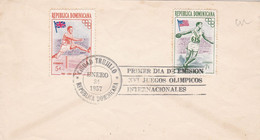 REPUBLICA DOMINICANA. XVI JUEGOS OLIMPICOS INTERNACIONALES. JEUX OLYMPIQUES. 1957 FDC ENVELOPPE.- LILHU - Other