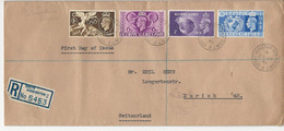 Grossbritannien SG 495-98, Mi 237-40 FDC Registered To Zürich - ....-1951 Pre Elizabeth II