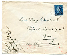 Censuur Sencor Zensur 1940 Enveloppe Uit Oostende Naar Croix Rouge Genève Suisse - Gefr. 1.75 Fr - Briefe U. Dokumente