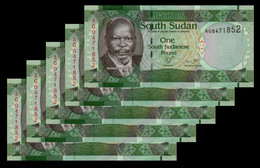 South Sudan 2011 UNC 1 Pound P5 (X 5 Pc's) - Sudán Del Sur