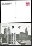Bund PP106 C2/028 RATHÄUSER STRALSUND UND KIEL 1987 - Cartes Postales Privées - Neuves
