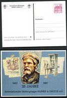 Bund PP106 C2/033 JOHANNES GUTENBERG Mainz 1987 - Cartes Postales Privées - Neuves