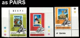 SEYCHELLES 1979 Rowland Hill Stamps On Stamps SPECIMEN CORNER PAIRS:3  (6 Stamps) - Rowland Hill