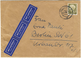 ALLEMAGNE / DEUTSCHLAND - 1959 Heuss 50pf Mi.261x Als Einzelfrankatur Auf Luftbrief Aus Bonn Nach Berlin - Cartas & Documentos