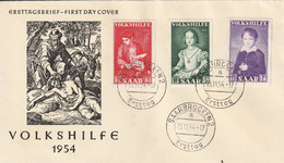 Sarre FDC Volkshilfe 1954 - FDC