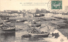 76-LE-TREPORT- LE PORT A MAREE BASSE , LA CHUTTE DES ECLUSES ET LE PONT TOURNANT - Le Treport