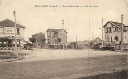 CPA FRANCE 78 "Bois D'Arcy, Route Nationale, Arrêt Des Cars". - Bois D'Arcy