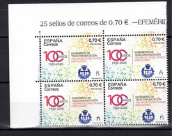 ESPAÑA 2021 ** MNH ED. 5480 CENTENARIO INGENIEROS DE TELECOMUNICACION BL.4 - Nuevos