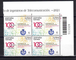 ESPAÑA 2021 ** MNH ED. 5480 CENTENARIO INGENIEROS DE TELECOMUNICACION BL.4 - Ungebraucht