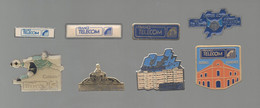 PINS PIN'S  500 FRANCE TELECOM FOOT AIX ASNIERES LA LONDE SYNDICAT NEUILLY SUR SEINE LOT 8 PINS - Luchtballons