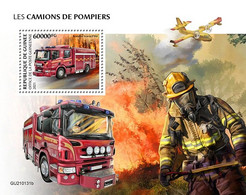GUINEA 2021 - Fire Engines, Plane S/S. Official Issue [GU210131b] - Aviones