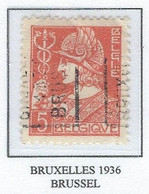 Préo Roulette 1936    -   COB 336 -  (5c. Orange BRUXELLES  1936  BRUSSEL) (Pos A) - Rolstempels 1930-..