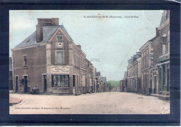 53. Saint Aignan Sur Roe. Grande Rue. Carte Colorisée. Coin Bas Droit Abimé - Saint Aignan Sur Rö