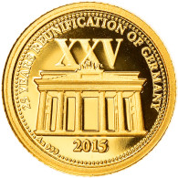 Monnaie, Samoa, 25 Years Reunification Of Germany, 5 Dollars, 2015, FDC, Or - Samoa