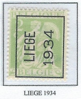 Préo TYPO 1934    -   COB 335 MNH -  (2c. Vert Pâle LIEGE  1934) (Pos A) - Typos 1932-36 (Cérès Et Mercure)