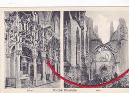 Diksmuide Kirche Einst Und Jetzt  Duitse Kaart 1° W.O. - Diksmuide