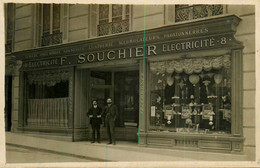 Valence * Carte Photo * Devanture Façade F. SOUCHIER , Commerce Magasin électricité Téléphones - Valence