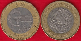 Mexico 20 Pesos 2000-2001 Km#638 "Octavio Paz" BiMetallic - Mexico