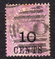 British Honduras 1888 10 Cents On 4d Mauve, Wmk. Crown CA, Perf. 14, Used, SG 40 (WI2) - Honduras Britannique (...-1970)