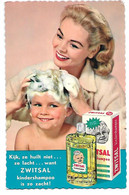 Zwitsal Advertising Card, Mother With Child, Zwitsal Carte Publicitaire, Werbekarte, Mutter Und Kind, Shampoo - Publicité