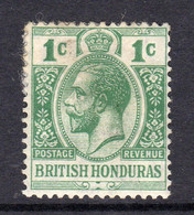 British Honduras 1913 1c Blue-green, Wmk. Multiple Crown CA, Perf. 14, Hinged Mint, SG 101 (WI2) - British Honduras (...-1970)