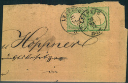 1874, 1/3 Groschen Großer Brustschild Im Waagerechten Paar Auf Größerem Briefteil Ab LEIPZIG - Used Stamps