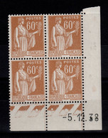 Coin Daté YV 364 N** Type Paix Du 5.12.38 - 1930-1939