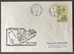 France TAD BUREAU POSTAL NAVAL 64 Sur Enveloppe 7.3.1991 - OPERATION ARTIMON, BCR.MARNE - (C1339) - 1961-....