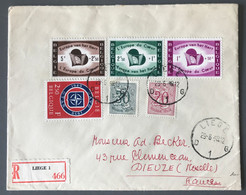 Belgique, Divers Sur Enveloppe Recommandée De Liege 29.6.1959 - (C1389) - Storia Postale