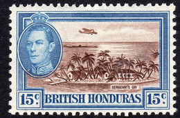 British Honduras 1938-47 15c Sergeant's Cay, Lightly Hinged Mint, SG 156 (WI2) - British Honduras (...-1970)