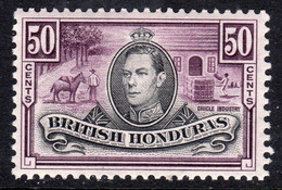 British Honduras 1938-47 50c Chicle Industry, Hinged Mint, SG 158 (WI2) - British Honduras (...-1970)