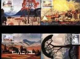 REPUBLIC OF SOUTH AFRICA , 1989, Paintings Pierneef,  Mint Maxicards, Nr(s.) 95-98 - Lettres & Documents