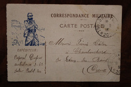 France 1916 Franchise Militaire Caporal Secteur Postal SP 200 Ambulance Adressée Eveux Les Bains Cover FM WW1 WK1 - Covers & Documents