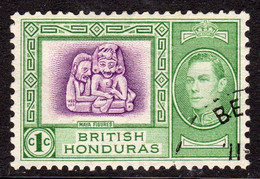 British Honduras 1938-47 1c Maya Figures, Used, SG 150 (WI2) - British Honduras (...-1970)