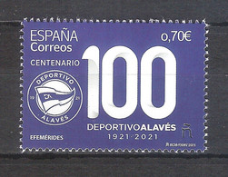 España 2021 - 1 Sello Nuevo**  - Centenario Del Deportivo Alavés --Espagne Spain Spanien Spagna - Nuovi