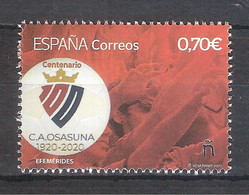 España 2021 - 1 Sello Nuevo**  - Centenario Del C.A. Osasuna --Espagne Spain Spanien Spagna - Nuevos