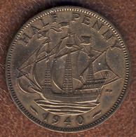 Great Britain 1/2 Penny 1940, KM#844, VF- - C. 1/2 Penny